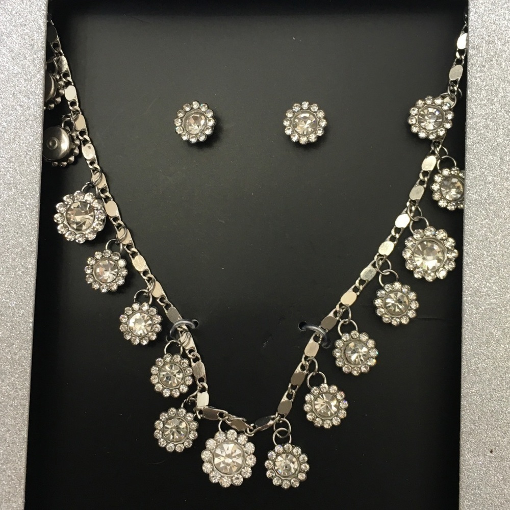 Genuine Crystal Necklace and Earring Matching Set
